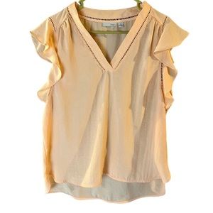 Halogen Flutter Sleeve V-Neck Blouse